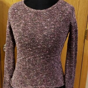 J.jill knit variegated purple crew neck sweater 💜